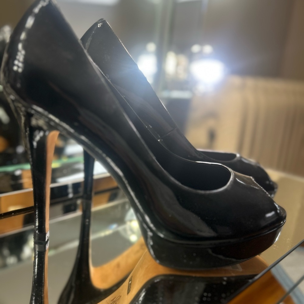 Cole Haan Mariela Air OT Black Patent Platform Heels